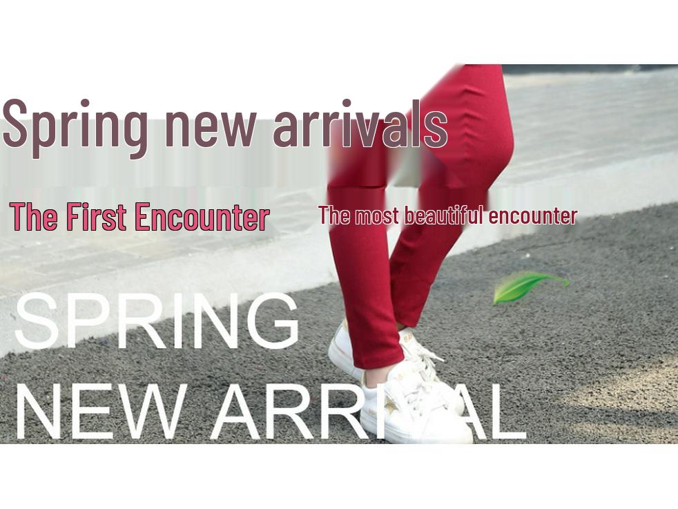 2022 Girls' Elastic Pencil Pants, Ages 3-12, Spring/Autumn Skinny Long Pants