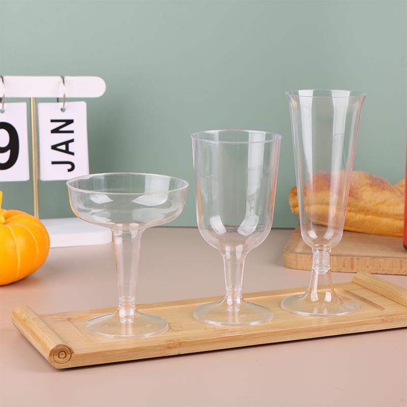 10 ks Plastové čiré šampaňské pohárky na koktejlový bar Sklenice na toasty Nádobí na narozeninovou oslavu výročí svatby