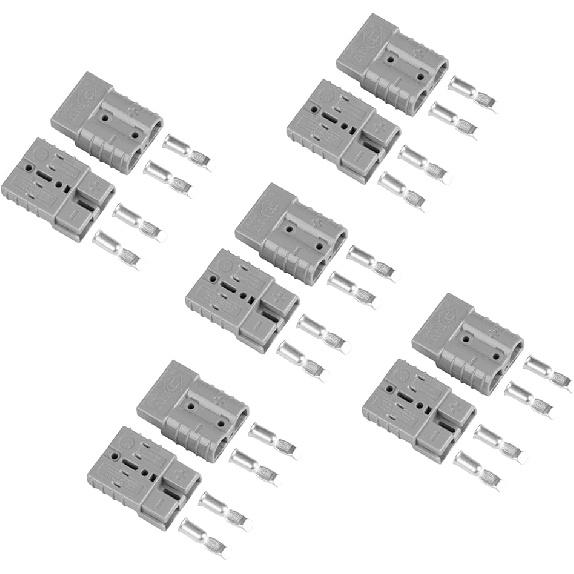 10Pcs 50 Amp 600V Connector Kit, Grey For Outdoor RV Power, Batteries, 4X4 Off-Road Winch