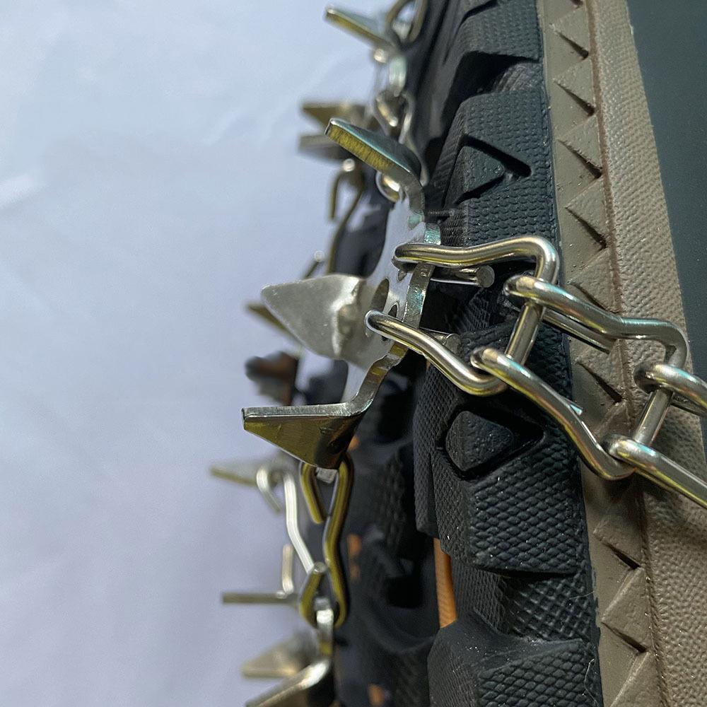 Pair Black Ice Cleats Traction Snow Grips For Shoes and Boots 19 Steel Spikes