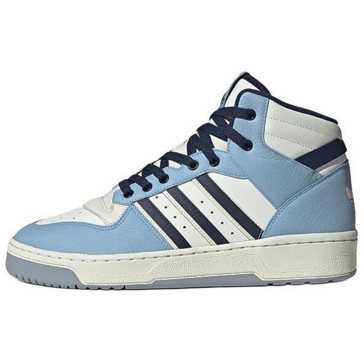 Adidas Originals Rivalry Comfortable Simple Non-Slip Shock Absorbing Mid-Top Sneakers Unisex Sneakers Blue White IH3403
