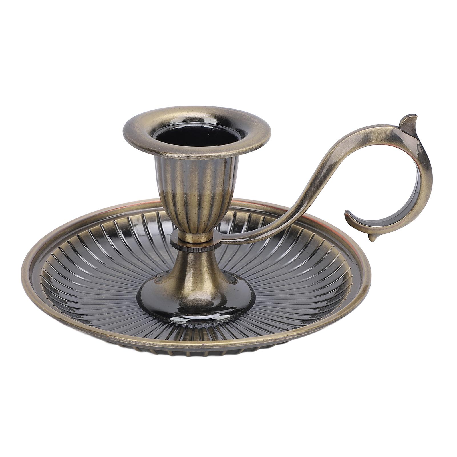 

Винтажный подсвечник с круглым дном, подставка для конических свечей, для обеденного стола, украшения дома, праздничной вечеринки, бронзовый античная латунь