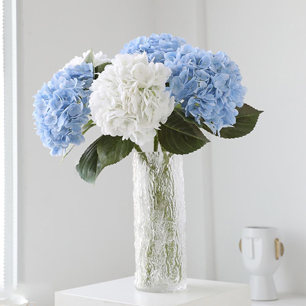 Simulated 3D Feel Large Hydrangea, Wet Feeling High-End Home Living Room Decoration Wedding Flower Arrangement Hydrangea Fake Flower