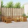 Garden Furniture Set 10 Pcs Natural Solid Acacia Wood