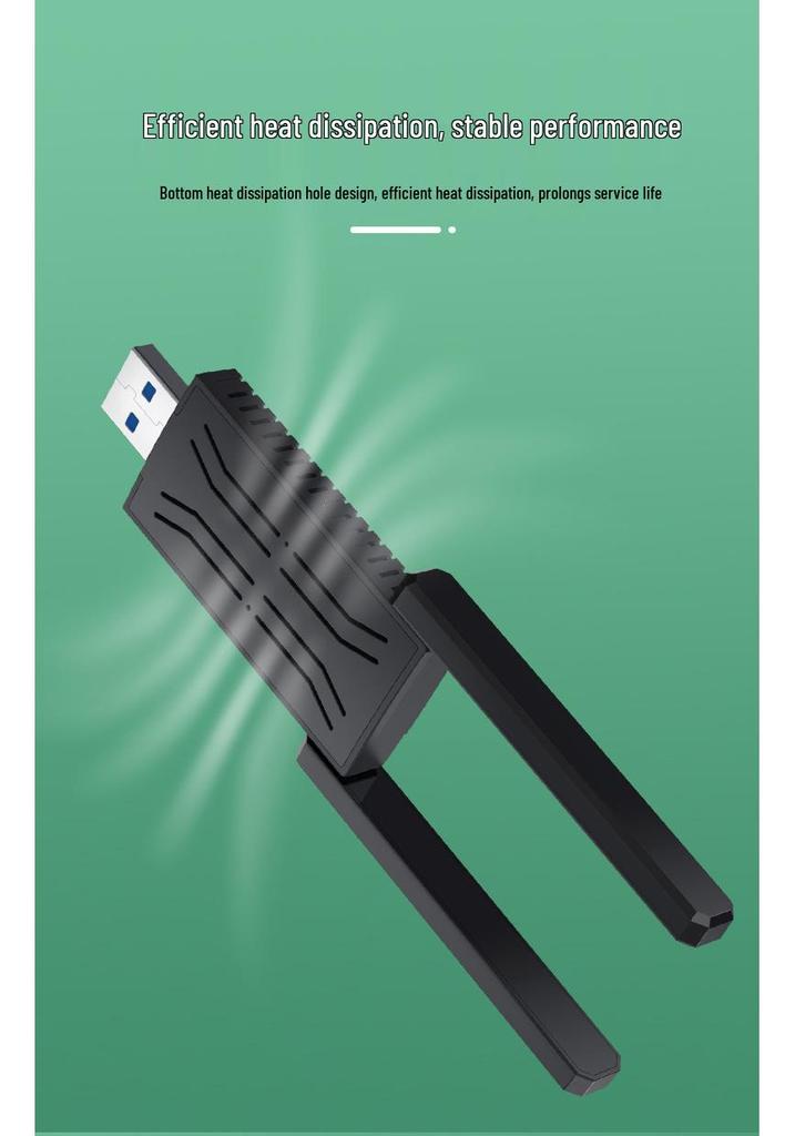 1300M Dual-Band USB WiFi Adapter for Desktop & Laptop - 5G Gigabit Receiver/Transmitter