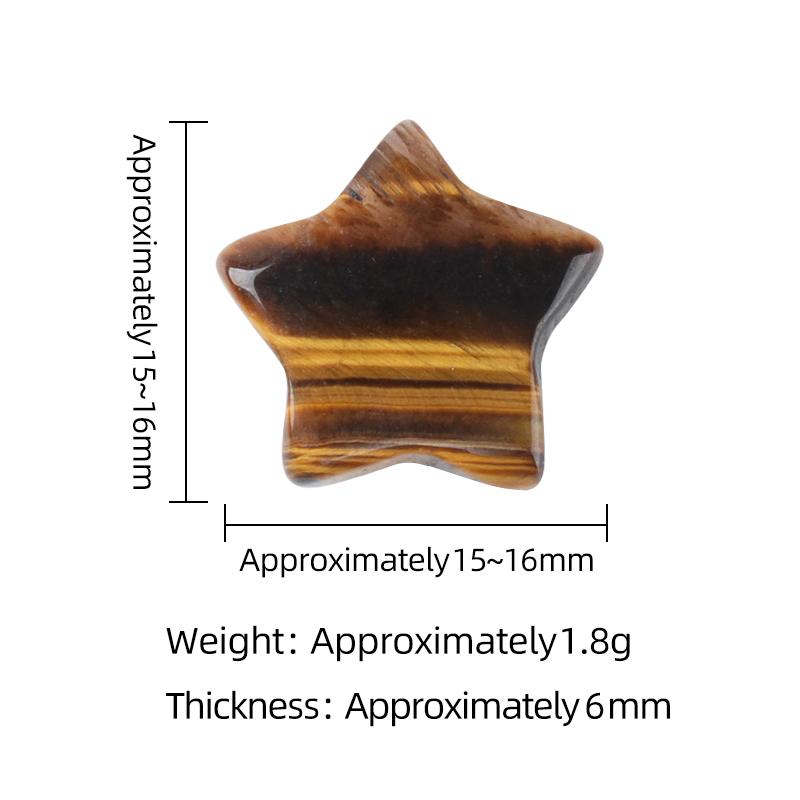 3Pcs Natural Stone Carved Five-pointed Star Figurine 15×15mm Polished Mini Crystal Star Ornament For Reiki Healing DIY Craft Jewelry Making