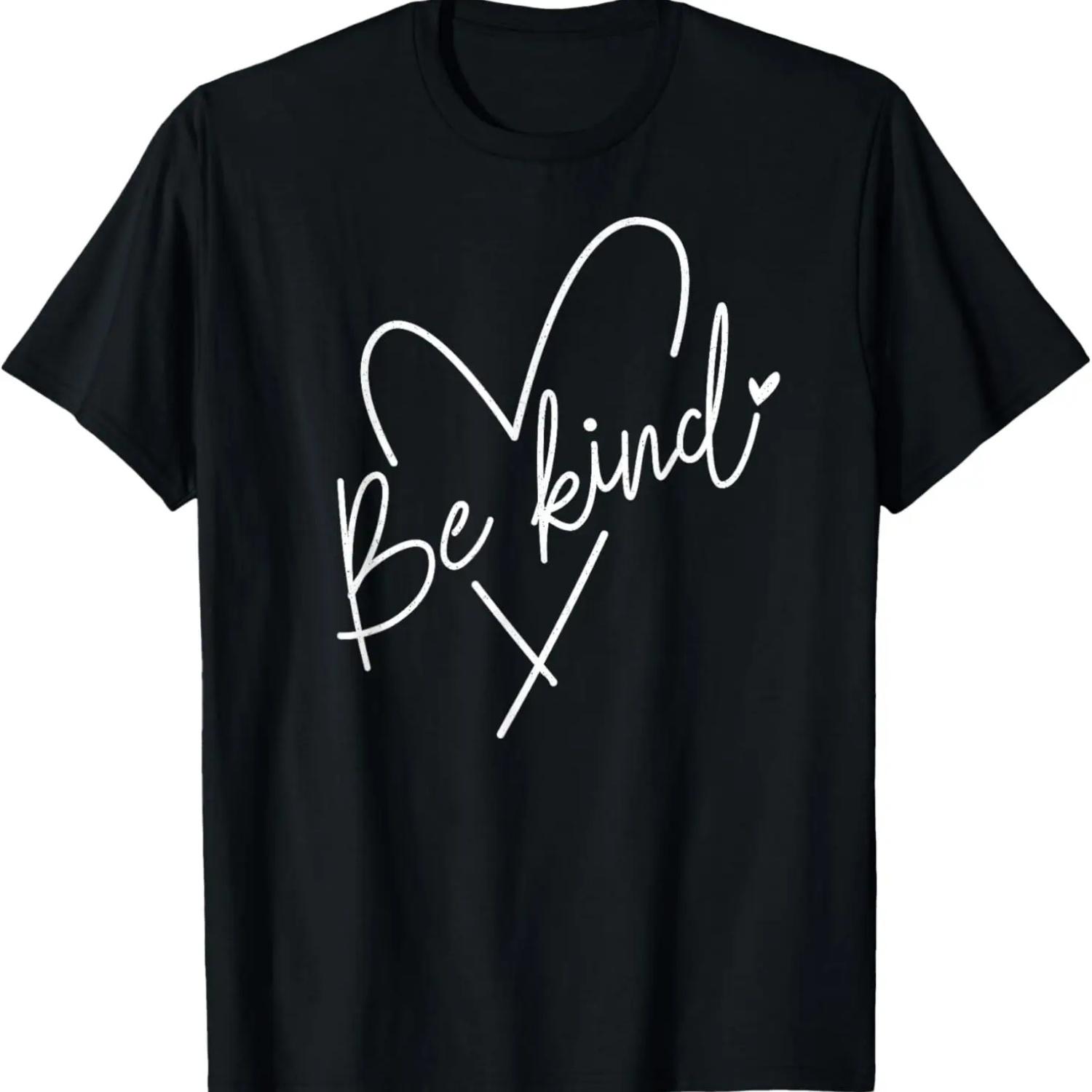 Be Kind Heart Doodle – Cute Positivity T-Shirt S чёрный