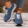 Women's Canvas Shoes Fashion Lace-Up Flat Sneakers Solid Color Casual Ladies Vulcanized Shoes