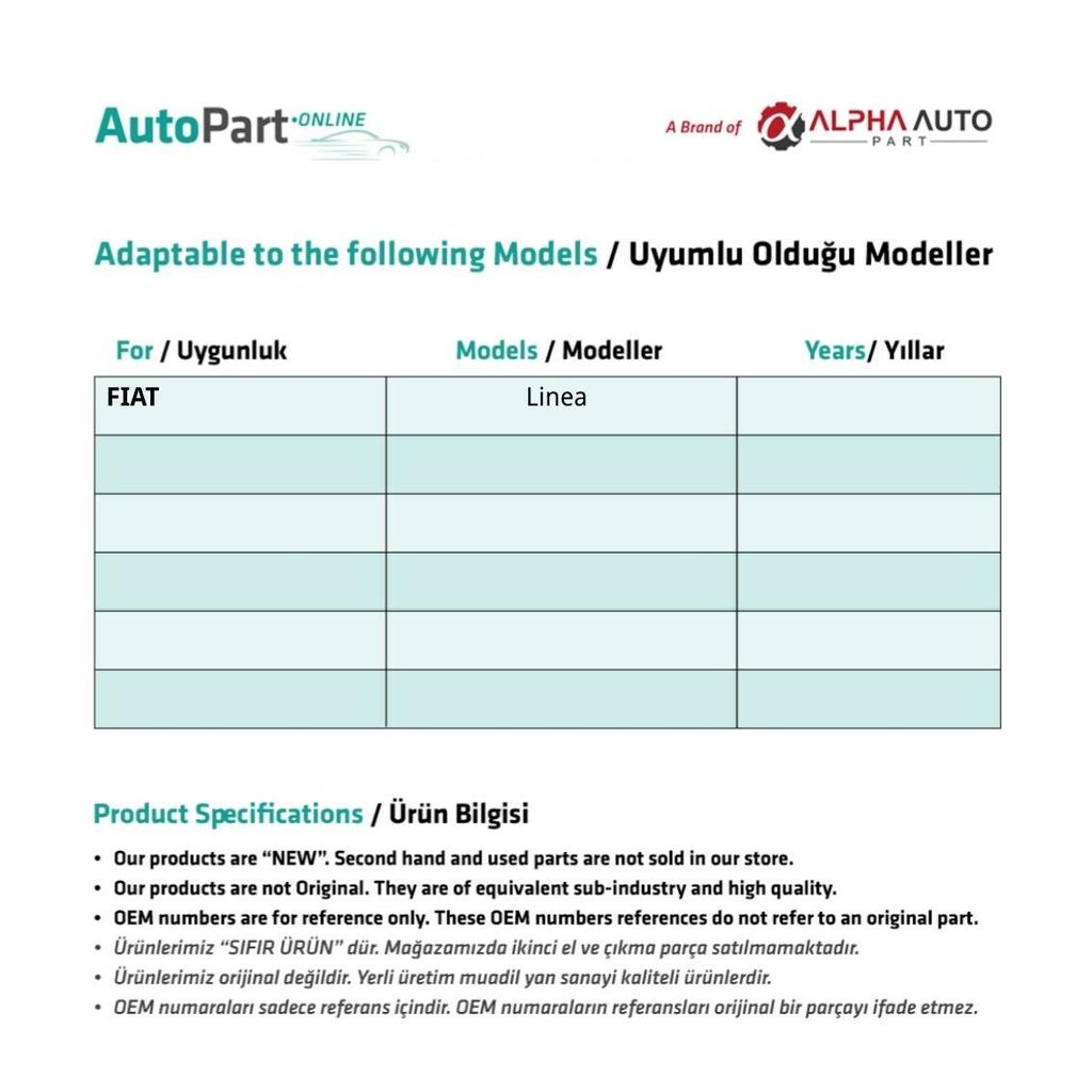 Water Spray Nozzle Set with Right-Left Hose for Fiat Linea