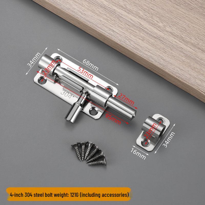 Stainless Steel 304 Pet Cage Two-Way Door Lock Pin with Anti-theft Padlock and Main Door Cow Lock Plate