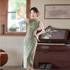 Green Sleeveless National Style New Chinese Daily Suzhou Long Cheongsam Improved Young 1011 New Women's High Sense