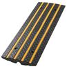 Car Driveway Rubber Curb Ramp, 15 Tons Load Capacity, 66 Mm Rise Curbside Bridge Ramp with Yellow Reflective Strips, Suitable for Loading Dock,