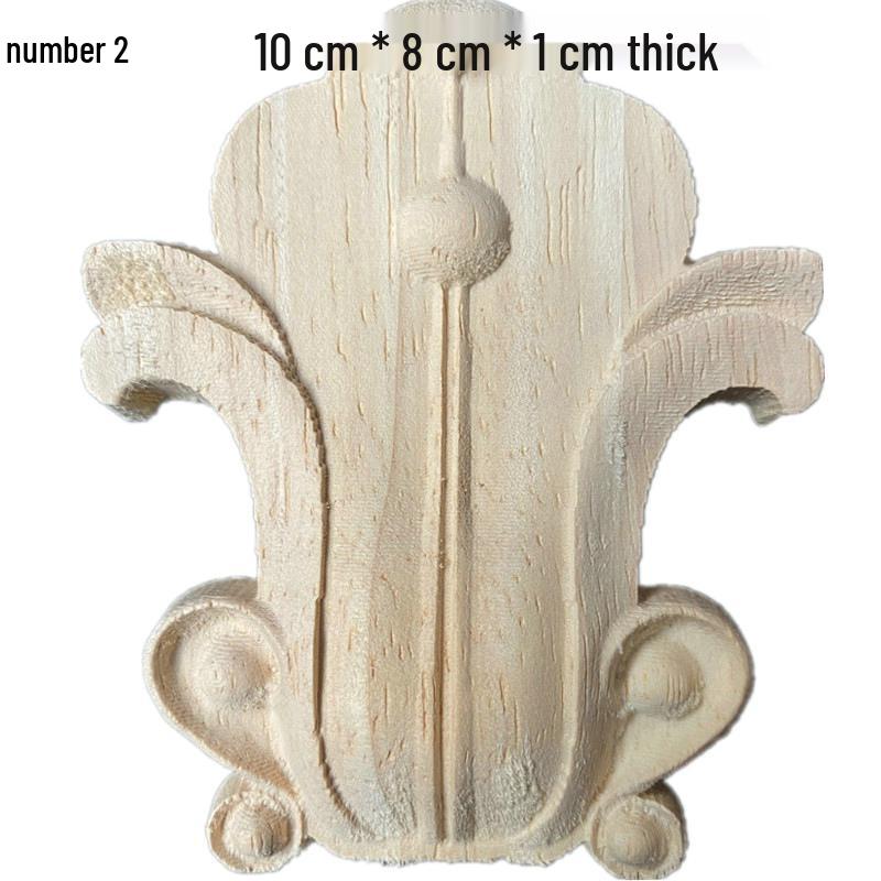Europäische Massivholz-Schnitzerei-Applikation: Dekorative Blumen Schleife für Wände & Möbel