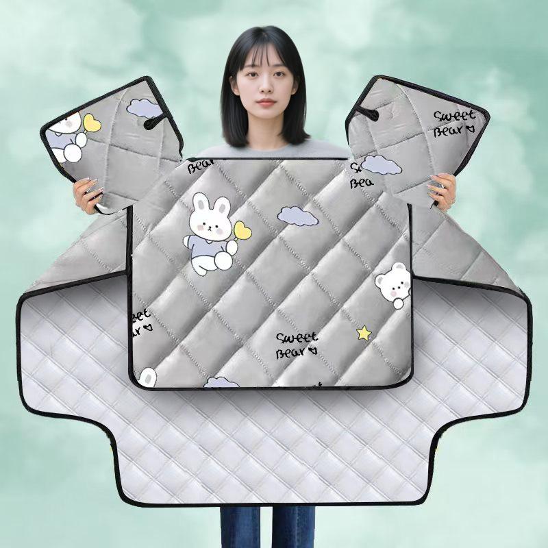 Cozy Fleece-Lined Windproof Blanket for Electric Vehicles - Perfect for Autumn & Winter