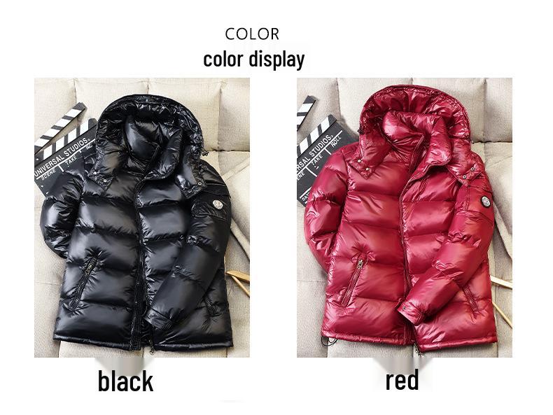 Unisex Winter Helle Daunenjacke: Super dick, kurz, warme weiße Entendaune