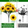 TURNMEON 28Pcs Sunflowers Artificial Flowers for Outdoors Fall Decor, 4 Pack Fake Mums Flowers Silk Faux Fall Sunflower Bouquet Arrangement for Vase