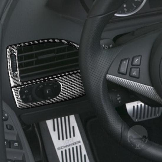 6Pcs Carbon Fiber Interior Dashboard Kit Cover Trim For BMW 6 Series E63 E64
