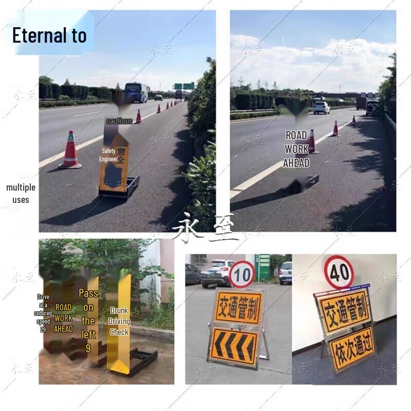 Foldable Voice Traffic Inspection Warning Sign
