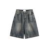 Unisex American Retro Loose Wide Leg Washed Jeans - Summer Straight-Leg Cropped Pants