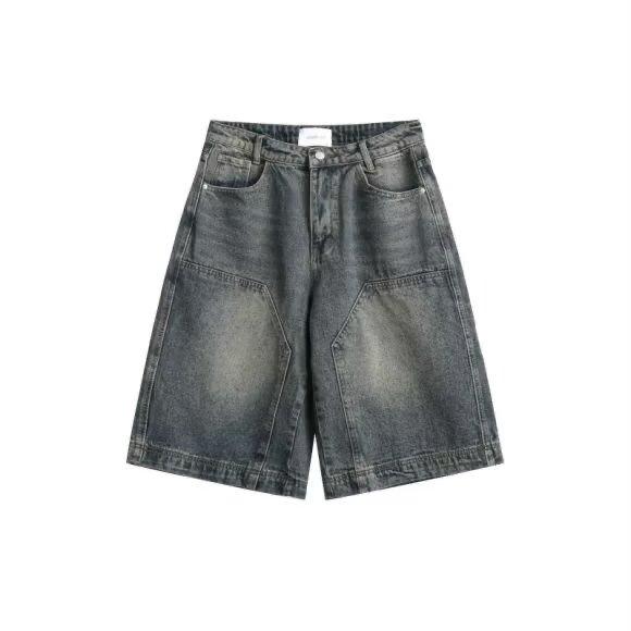 Unisex American Retro Loose Wide Leg Washed Jeans - Summer Straight-Leg Cropped Pants