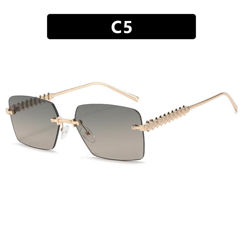 Ladies Sunglasses, Threaded Frameless Trimmed Sunglasses, Stylish Square Sunglasses
