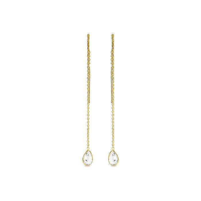 Boucles d’oreilles Luxenter en argent sterling 925 avec Brilliant Zirconia finies en or jaune 18K - Indispensable