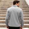 Men's Casual Loose Solid Color Shirt Jacket, Lapel Long Sleeved Button Casual Workwear Jacket