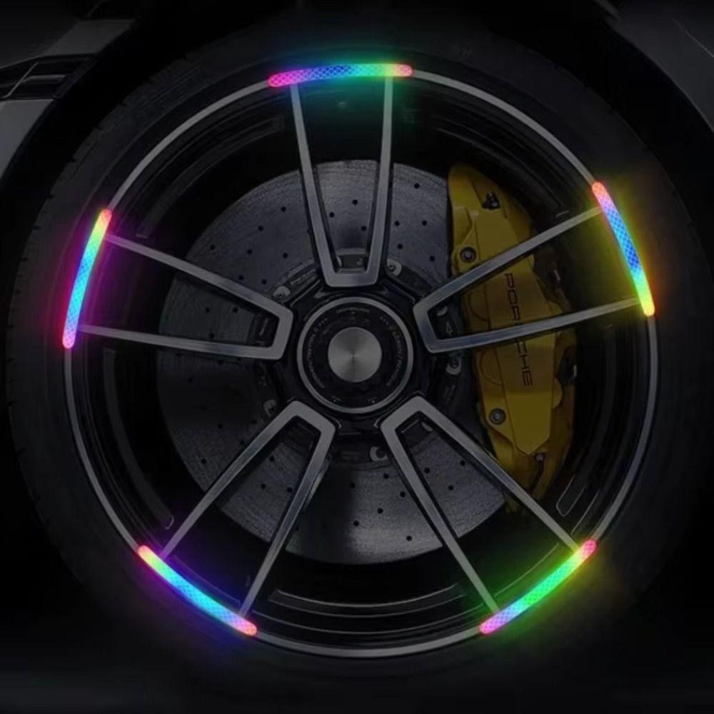 20Pcs Anti-Collision Tire Rim Reflective Strips Motorcycle Wheel Sticker Night Driving