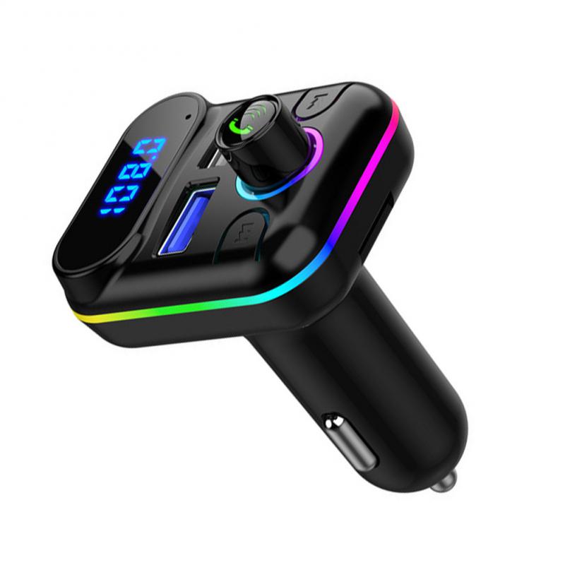 

Автомобильный передатчик Blutooth FM, многофункциональный цифровой дисплей TYPE-C, автомобильное зарядное устройство, Mp3-плеер, адаптер прикуривателя с подсветкой жёлтый