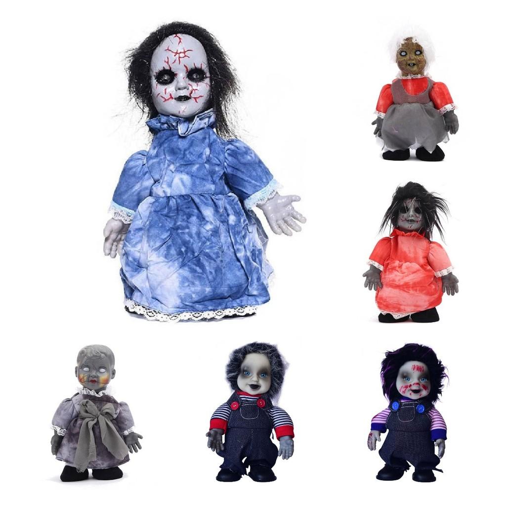 Frightening Electric Walking Ghost Doll For Halloween Creepy Decorations With Realistic Features