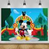 Disney Cartoon Mickey Mouse Family Photo Background, Happy Birthday Party, Baby Shower Decoration Banner, Photography Props