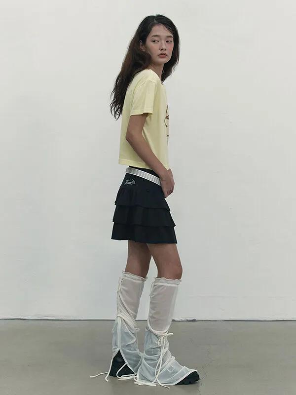 Ribbon Summer Leg Warmers [White]