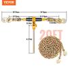 Ratchet Chain Binder 2PCS, 3/8"-1/2" Heavy Duty Load Binders, with G80 Chains 12000 lbs Secure Load Limit, Labor-saving Anti-skid Handle, Tie Down