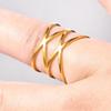 Stainless Steel Women's Double Crossover Ring Band with Cutout Design