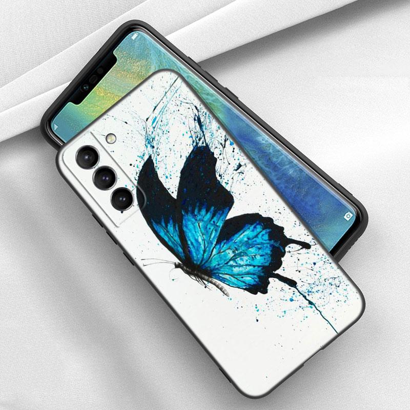 Blue Butterfly Phone Case For iPhone Samsung Galaxy Redmi Xiaomi Oppo OnePlus Note S A 7 8 9 10 11 12 13 14 20 21 22 23 53 54 Pro Max Plus Ultra