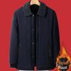 Men's Thickened Cotton Lapel Coat - Warm Winter Jacket for Mid-Aged and Elderly - Plus Size Available