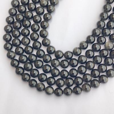 Amazing Silver Obsidian Beads, Grade AAA Genuine Natural Gemstone Round Loose Beads, 6MM 8MM 10MM Size, 14-15 Inch Strand Beads.