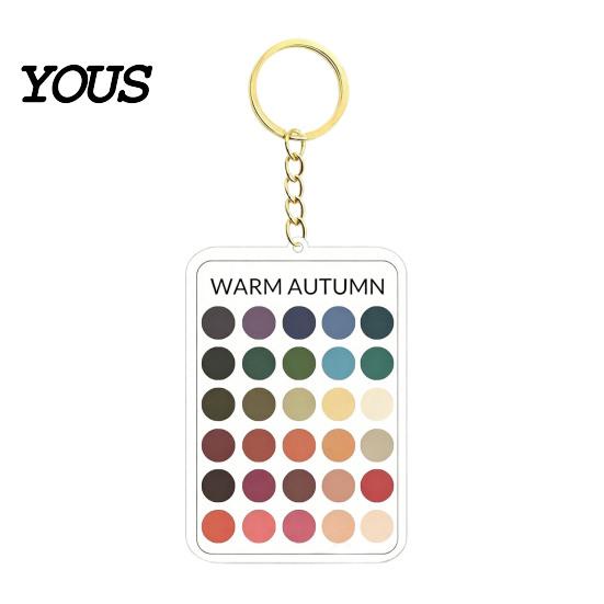 Wardrobe Color Matcher 2Pcs Palette Keychain Pendant, Clear Acrylic Season Analysis Swatches Matching Tool Keychain, Card, Gifts for Fashion