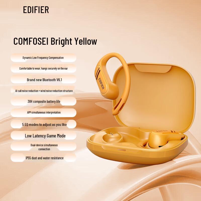 

EDIFIER Comfo SE Open-Ear Sport Bluetooth Earbuds with AI Translation