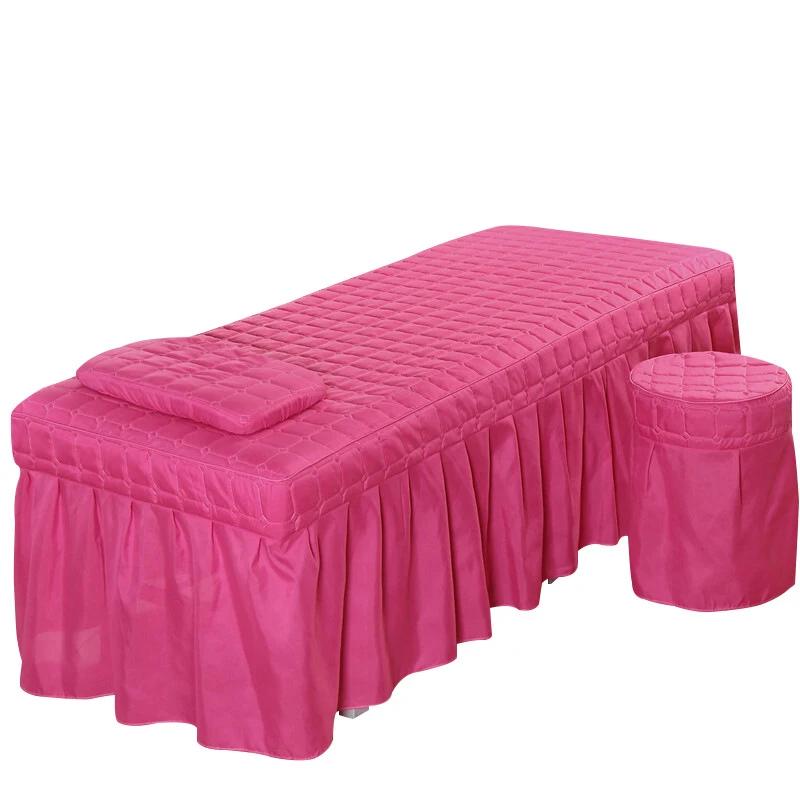 Square Head Quilted Thicken Beauty Salon Lash Massage Table Bed Skirt Mattress Cover SPA Treatment with Face Breath Hole Sheet