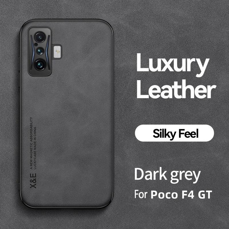 For Xiaomi Poco F4 GT 5G Case Luxury Leather Soft TPU Phone Case For Poko Little F4GT F 4 GT 5G Car Magnetic Holder Back Cover