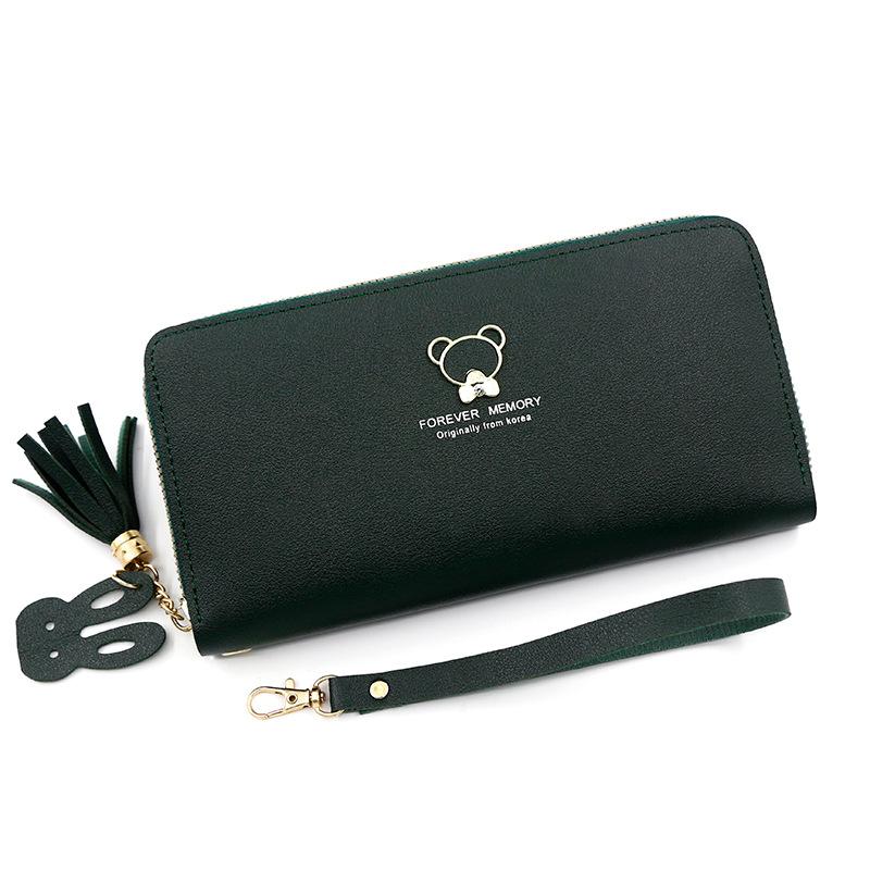 Women's Wallet Long Zipper Bag PU Wallet Coin Purse Zipper Bag Card Bag