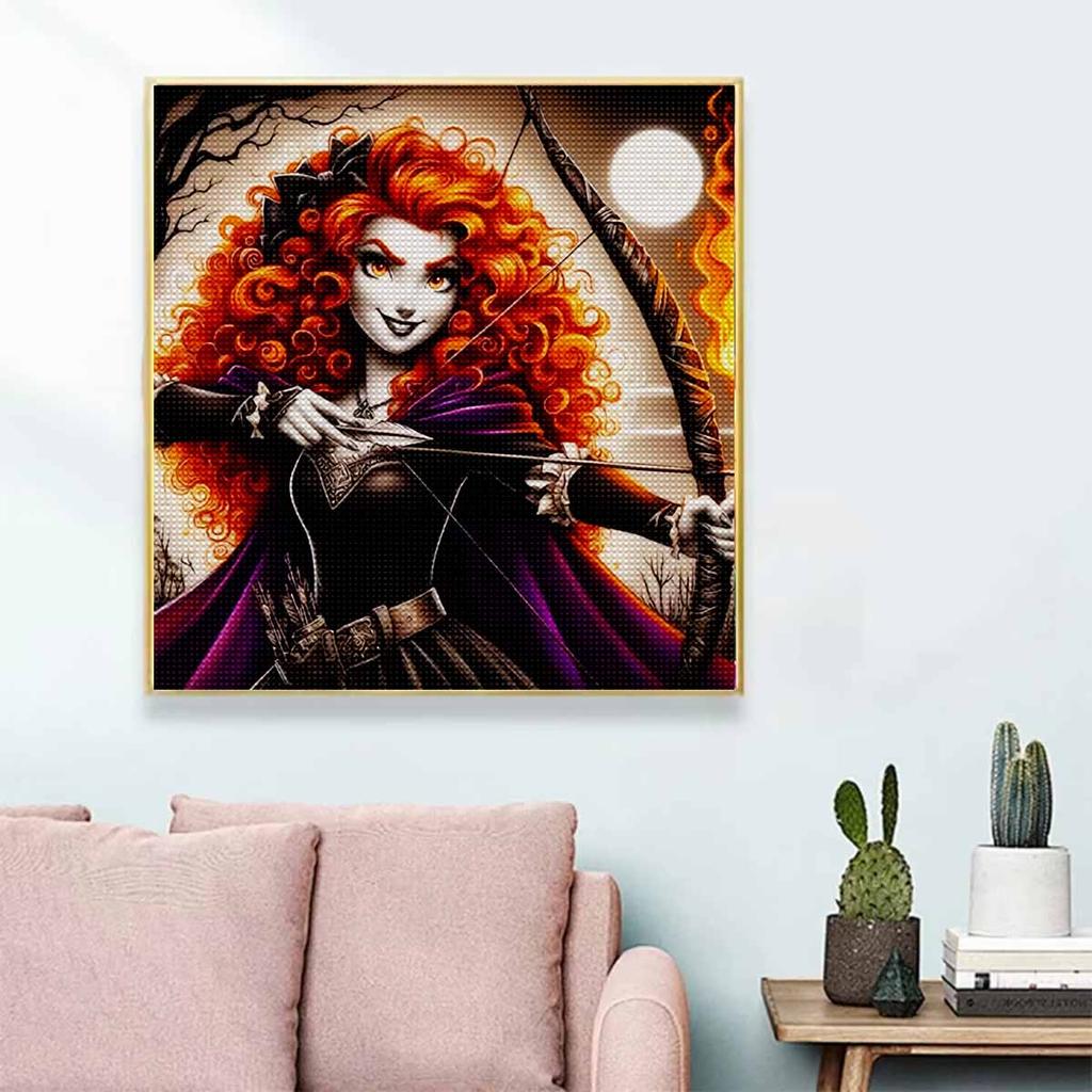 5D DIY Diamond Painting Decorative Princess Archery Full Round Drill Scenery Diamond Embroidery Cross Stitch Kits Home Decor Gift