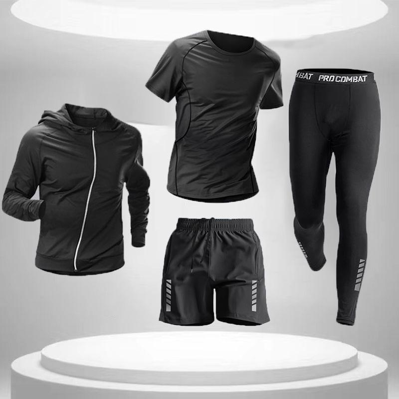 Dámská přiléhavá sada sportovního oblečení na fitness - Tvarující rychleschnoucí tréninkové spodní prádlo na jaro, podzim, zimu