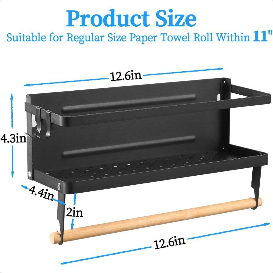 

Магнитная полка для специй для холодильника Магнитный держатель для бумажных полотенец для холодильника 2в1 Складные полки для боковой стенки холодильника Китч United States