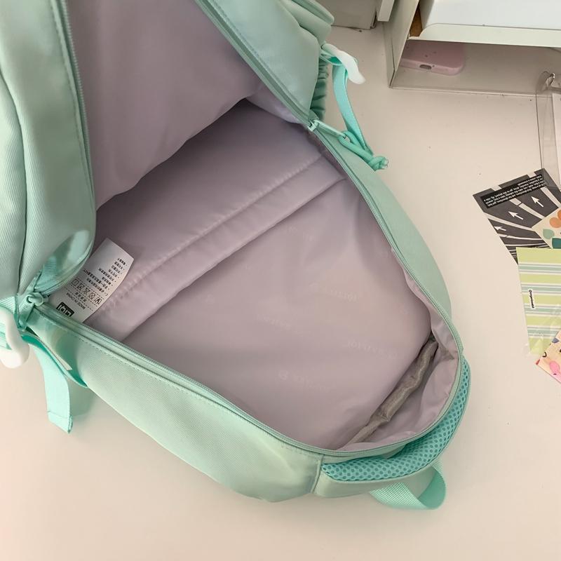 Solid Color Middle School Student Schoolbag Girls Cute Large Capacity Backpack Women Travel Backpack