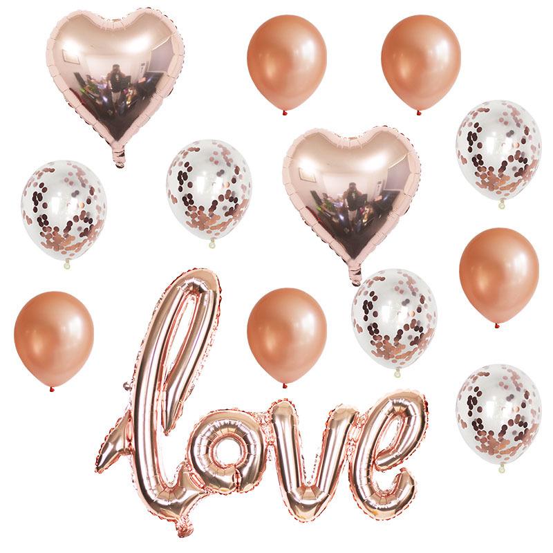 Large One-Piece Love Confession Foil Balloon Set for Valentine's Day & Wedding Room Décor