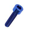 4PCS Titanium Bolt Ti Screw M6x10 16 18 20 25 30 35mm Column Allen Hex Bolt (Blue, M6x25mm)