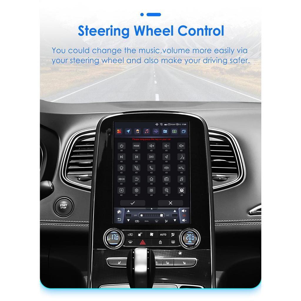 Hizpo 9,7 Tesla Stil Carplay 4G 2Din Android Autoradio für Renault Scenic 2013 - 2024 Multimedia Video Player GPS DSP Autoradio Intelligenter Bildschirm