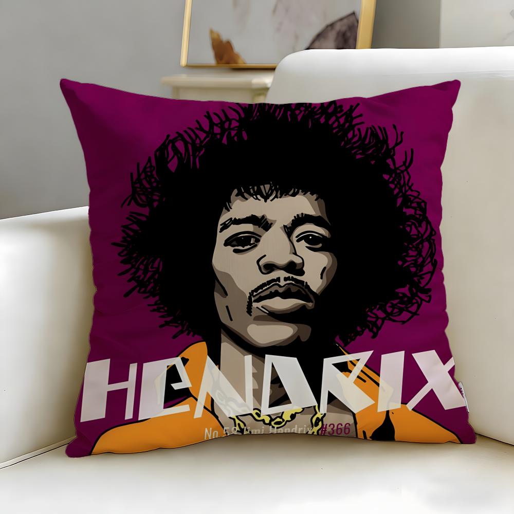 Klasický zpěvák Jimi Hendrix Povlak na polštář Měkký a snadno pratelný Povlak na polštář – Univerzální pro pohovku, postel, cestování a kancelář